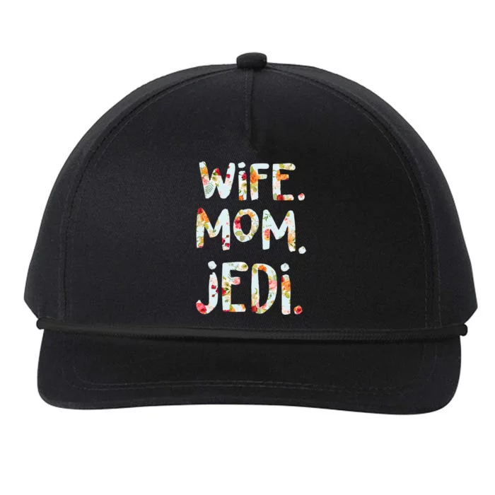 Mothers Day Flower Floral Wife Mom Jedi Snapback Five-Panel Rope Hat