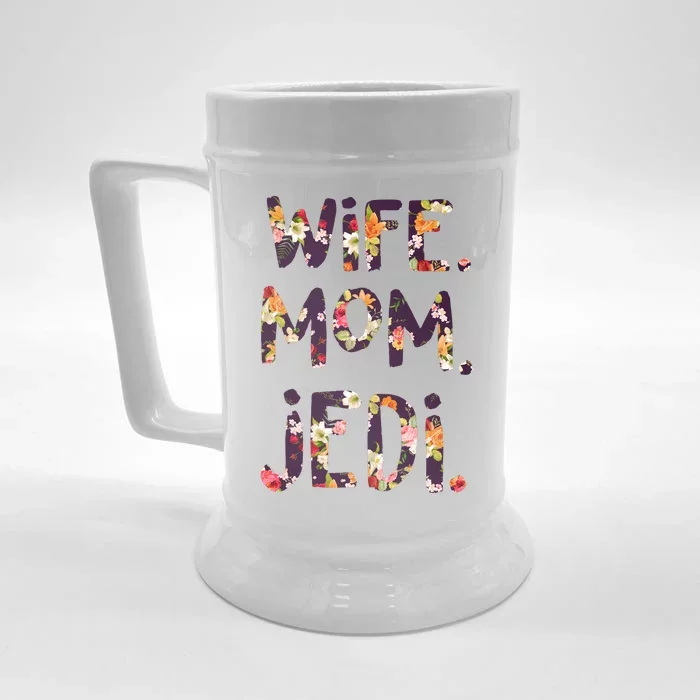 Mothers Day Flower Floral Wife Mom Jedi Front & Back Beer Stein