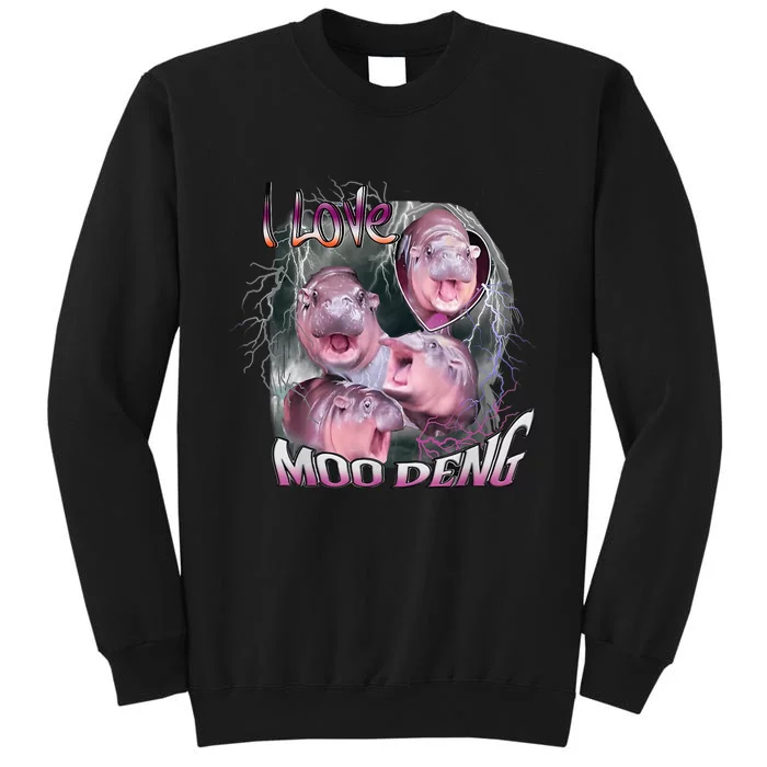 Moo Dang Funny Dwarf Baby Hippo In The Zoo Tall Sweatshirt