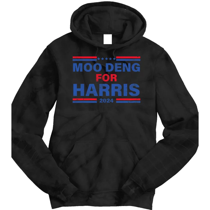 Moo Deng For Harris Kamala Harris Supporter Cute Funny Hippo Tie Dye Hoodie