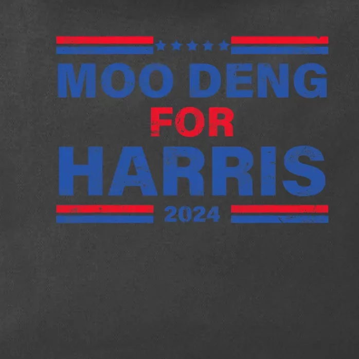 Moo Deng For Harris Kamala Harris Supporter Cute Funny Hippo Zip Tote Bag