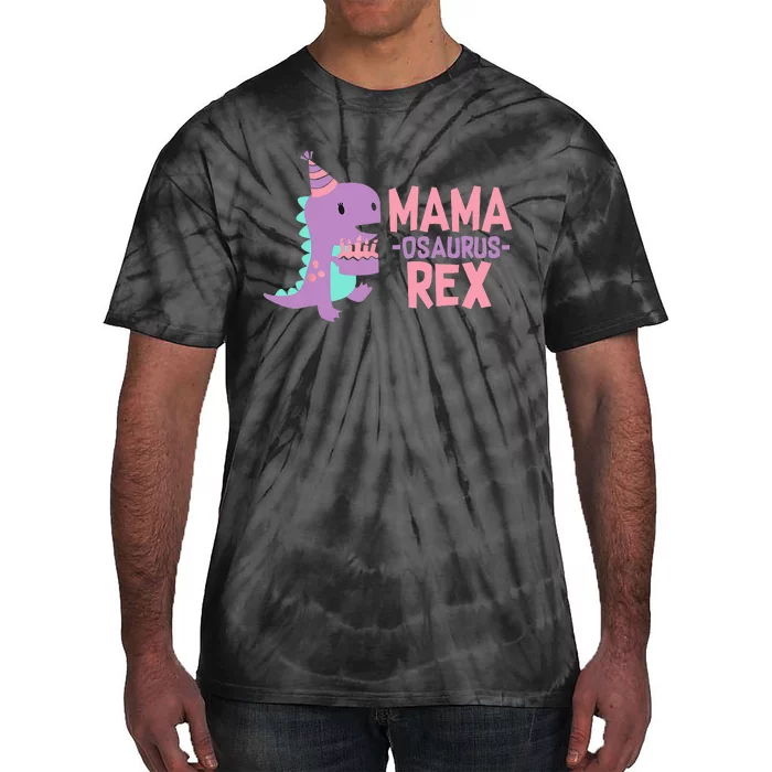 Mama Dinosaur Family Matching Birthday Party Daughtrer Tie-Dye T-Shirt