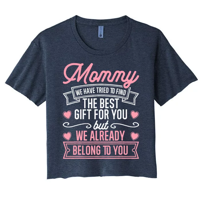 Mothers Day for Mom from Daughter Son Best Mom Women's Crop Top Tee