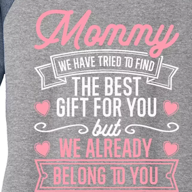 Mothers Day for Mom from Daughter Son Best Mom Women's Tri-Blend 3/4-Sleeve Raglan Shirt