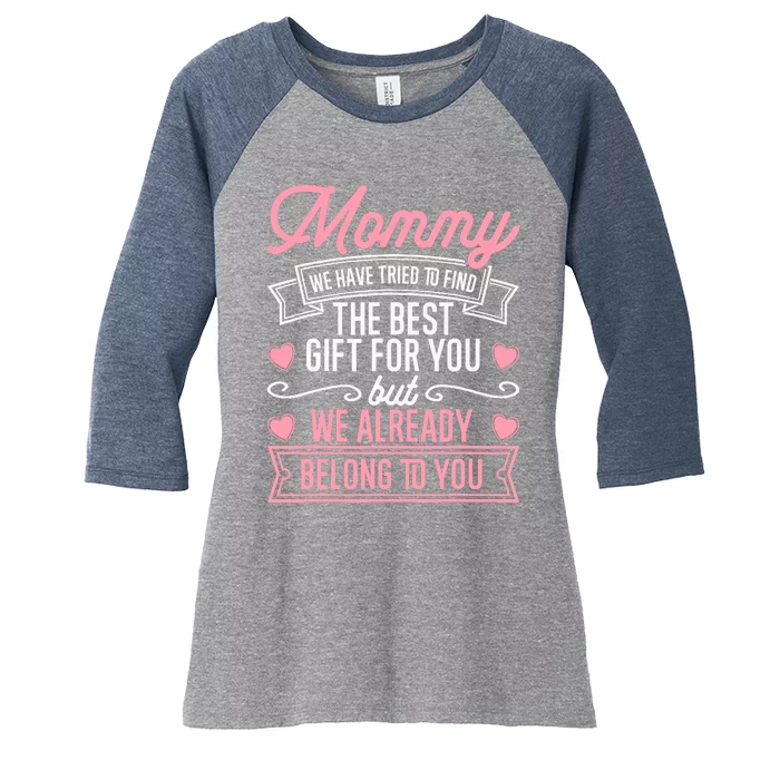 Mothers Day for Mom from Daughter Son Best Mom Women's Tri-Blend 3/4-Sleeve Raglan Shirt