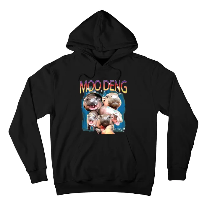 Moo Deng Funny Moodeng Baby Pygmy Hippo Cute Zoo Bootleg Hoodie