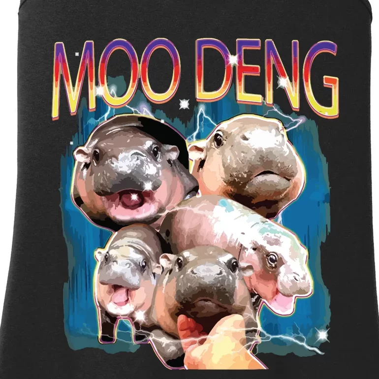 Moo Deng Funny Moodeng Baby Pygmy Hippo Cute Zoo Bootleg Ladies Essential Tank