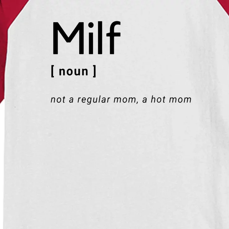 Milf Definition Fit Hot Mom Milf For Mother's Day Funny Kids Colorblock Raglan Jersey