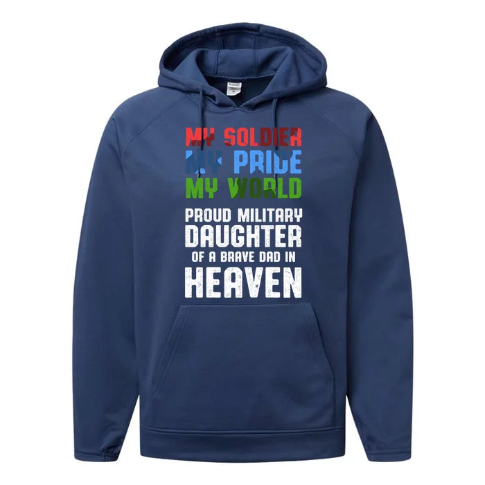 Military Daughter Freedom Memorial Day Gift Performance Fleece Hoodie