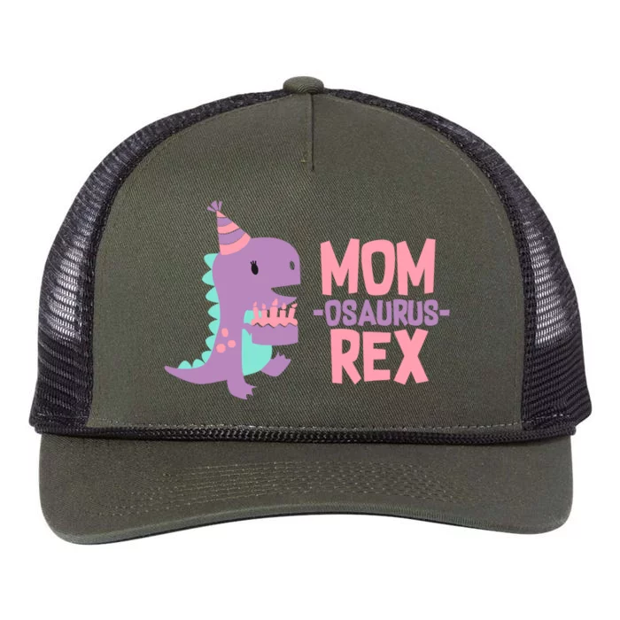 Mom Dinosaur Family Matching Birthday Girl Party Daughtrer Retro Rope Trucker Hat Cap