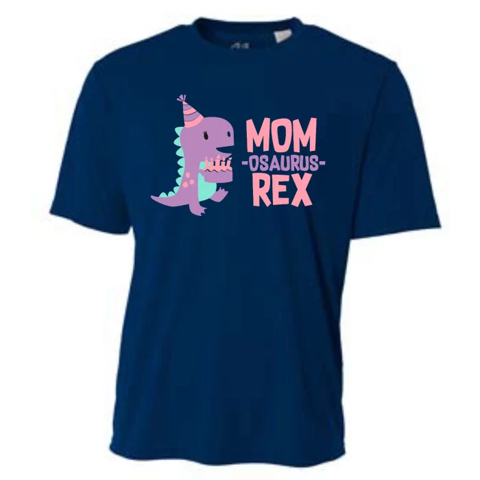 Mom Dinosaur Family Matching Birthday Girl Party Daughtrer Cooling Performance Crew T-Shirt