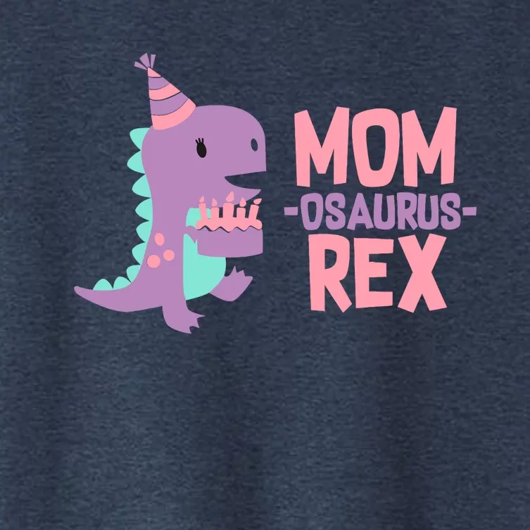 Mom Dinosaur Family Matching Birthday Girl Party Daughtrer Women's Crop Top Tee