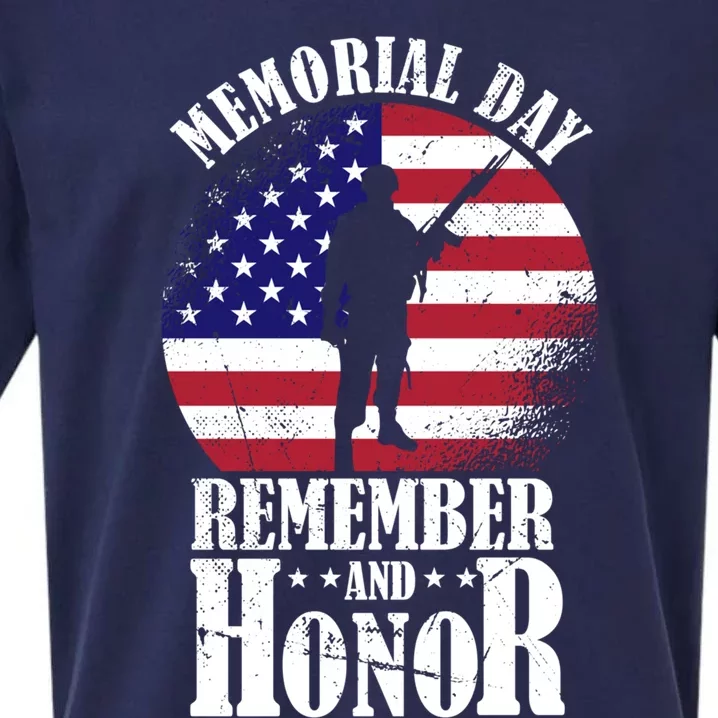 Memorial Day Funny Gift Honor And Remember The Fallen Cool Gift Sueded Cloud Jersey T-Shirt