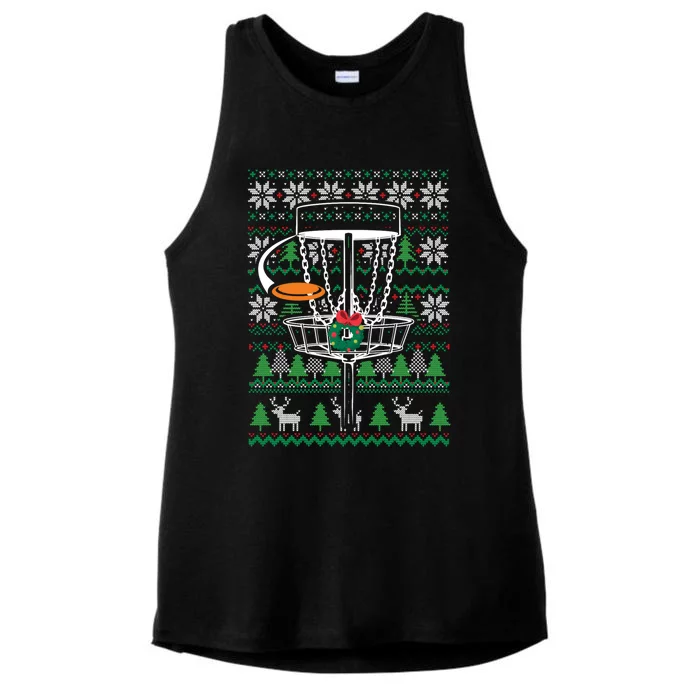 Merry Discmas Funny Gift Ladies Tri-Blend Wicking Tank