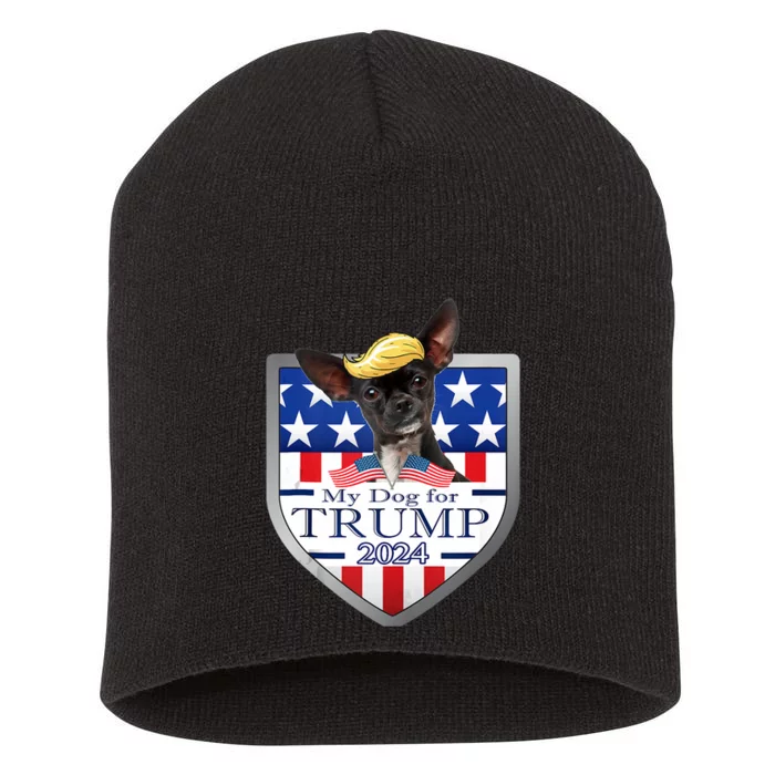 My Dog For Trump 2024 Chihuahua T Short Acrylic Beanie