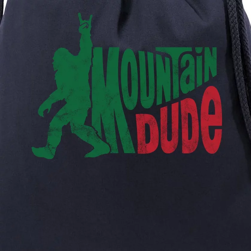 Mountain Dude Funny Bigfoot Drawstring Bag