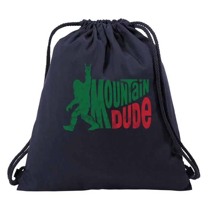 Mountain Dude Funny Bigfoot Drawstring Bag