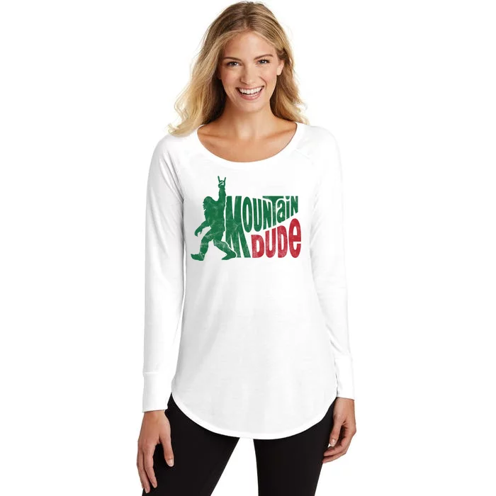 Mountain Dude Funny Bigfoot Women's Perfect Tri Tunic Long Sleeve Shirt