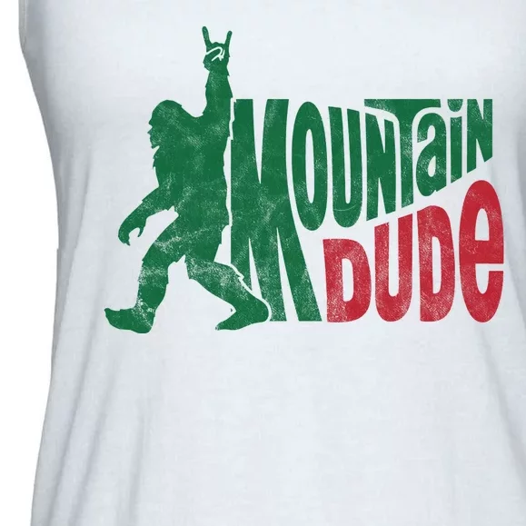 Mountain Dude Funny Bigfoot Ladies Essential Flowy Tank