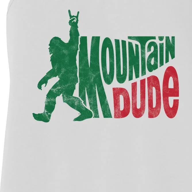 Mountain Dude Funny Bigfoot Women's Racerback Tank