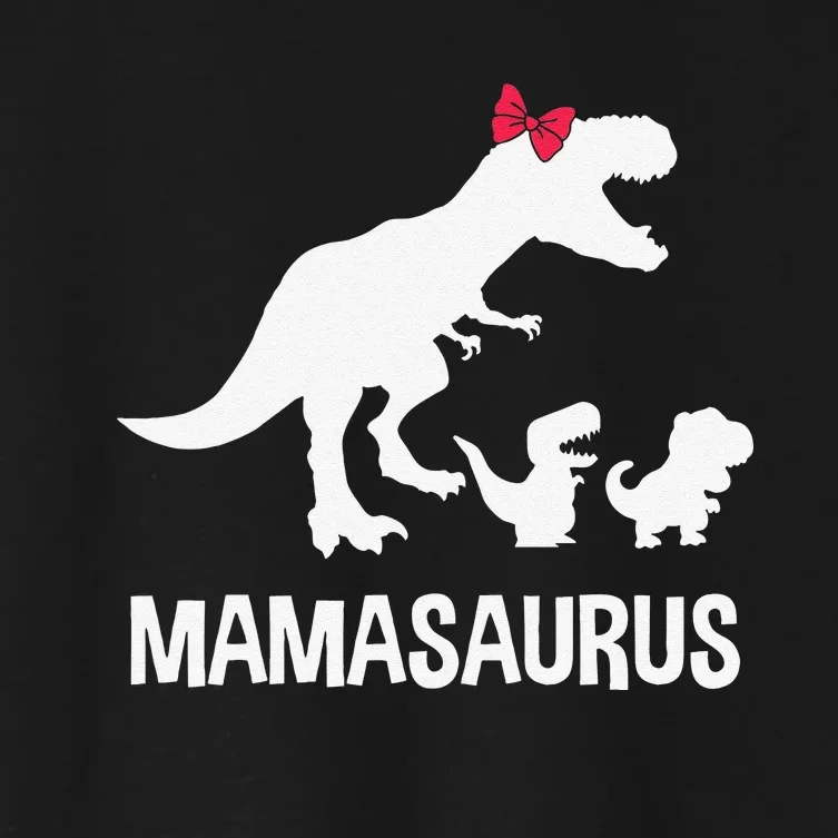 Mamasaurus Dinosaurus Family Funny Mother Gift Idea Women's Crop Top Tee