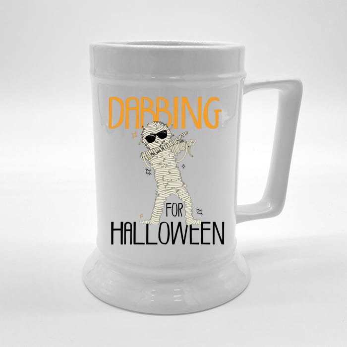 Mummy Dabbing For Halloween Front & Back Beer Stein