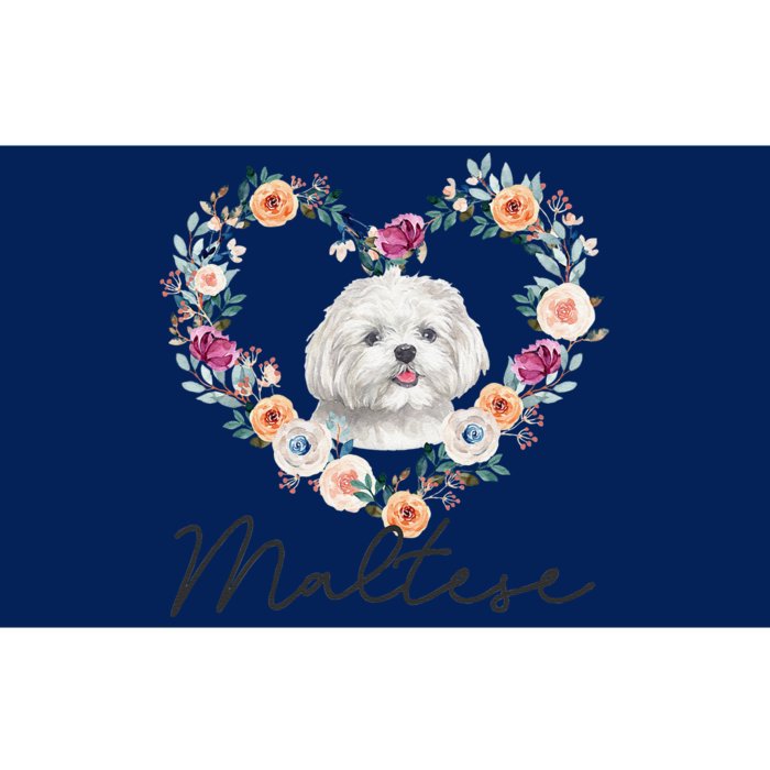 Maltese Dog Flower Heart Funny Mothers Day Gift Bumper Sticker