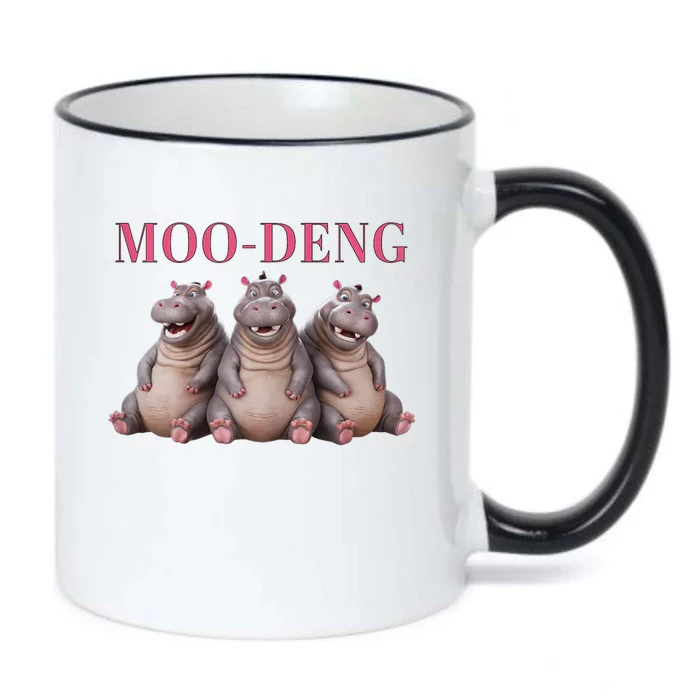 Moo Deng Funny Hippo Pygmy Hippopotamu Black Color Changing Mug