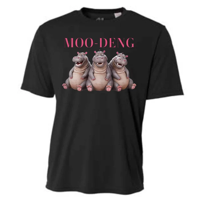 Moo Deng Funny Hippo Pygmy Hippopotamu Cooling Performance Crew T-Shirt