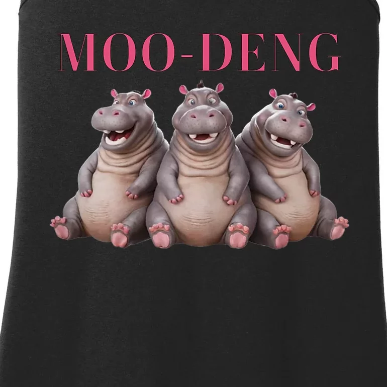 Moo Deng Funny Hippo Pygmy Hippopotamu Ladies Essential Tank