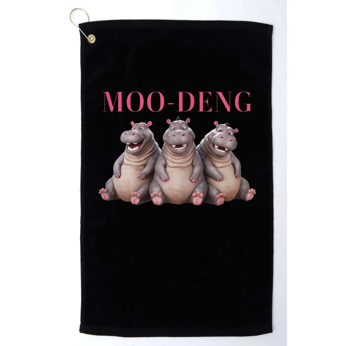 Moo Deng Funny Hippo Pygmy Hippopotamu Platinum Collection Golf Towel