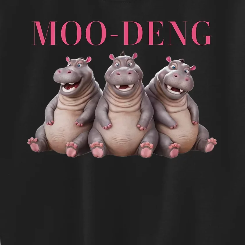 Moo Deng Funny Hippo Pygmy Hippopotamu Kids Sweatshirt