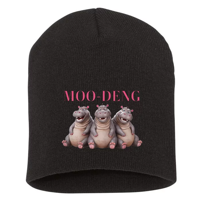 Moo Deng Funny Hippo Pygmy Hippopotamu Short Acrylic Beanie