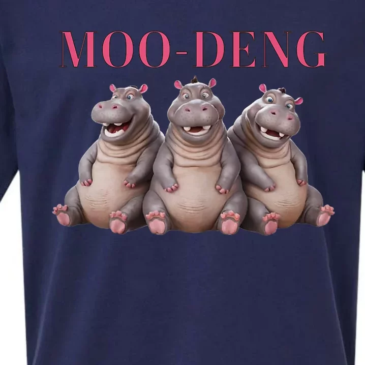 Moo Deng Funny Hippo Pygmy Hippopotamu Sueded Cloud Jersey T-Shirt