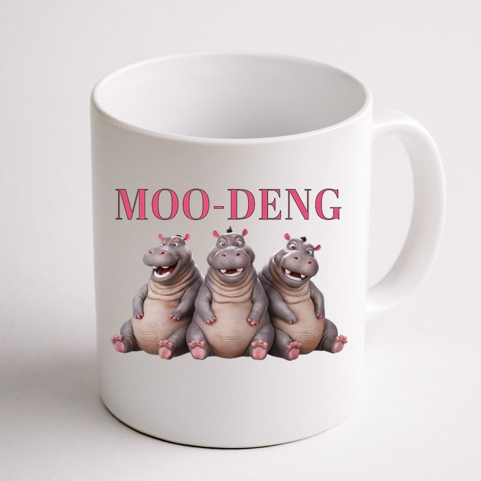 Moo Deng Funny Hippo Pygmy Hippopotamu Front & Back Coffee Mug