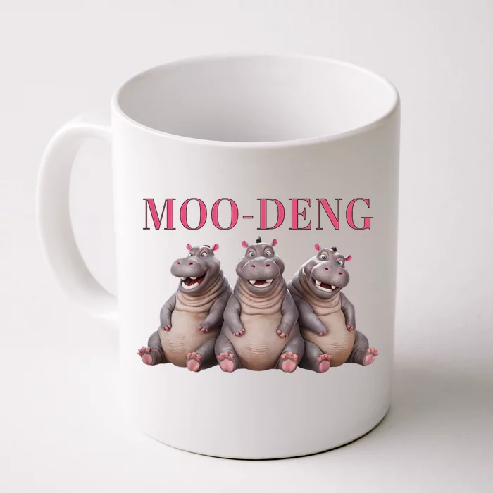 Moo Deng Funny Hippo Pygmy Hippopotamu Front & Back Coffee Mug