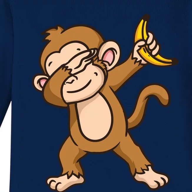 Monkey Dabbing Funny Baby Long Sleeve Bodysuit