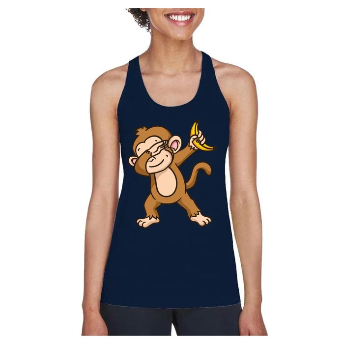 Monkey Dabbing Funny Women's Racerback Tank