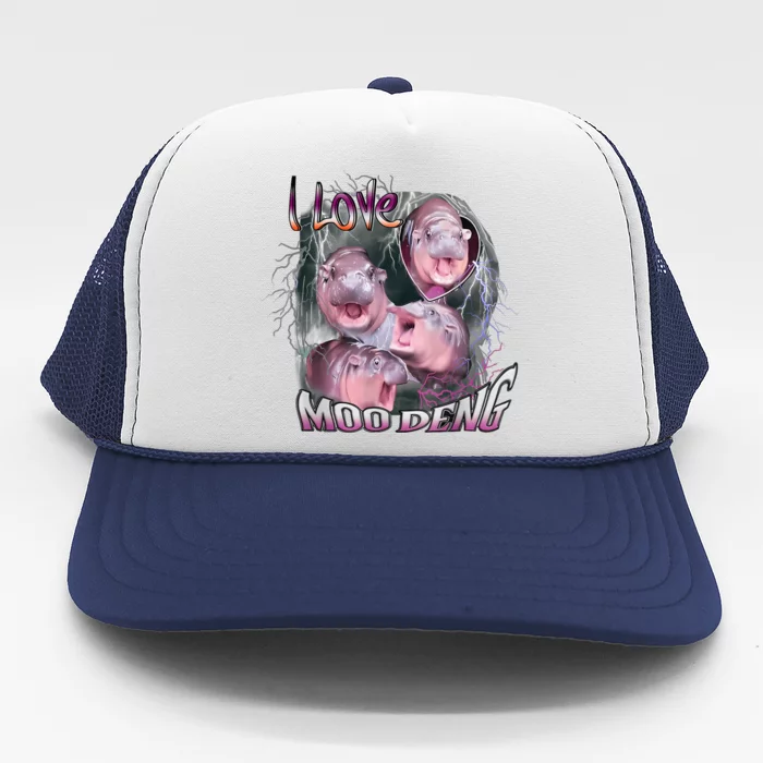 Moo Dang Funny Dwarf Baby Hippo In The Zoo Trucker Hat