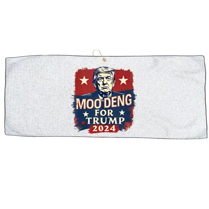 Moo Deng For Trump 2024 Funny Political Election Large Microfiber Waffle Golf Towel