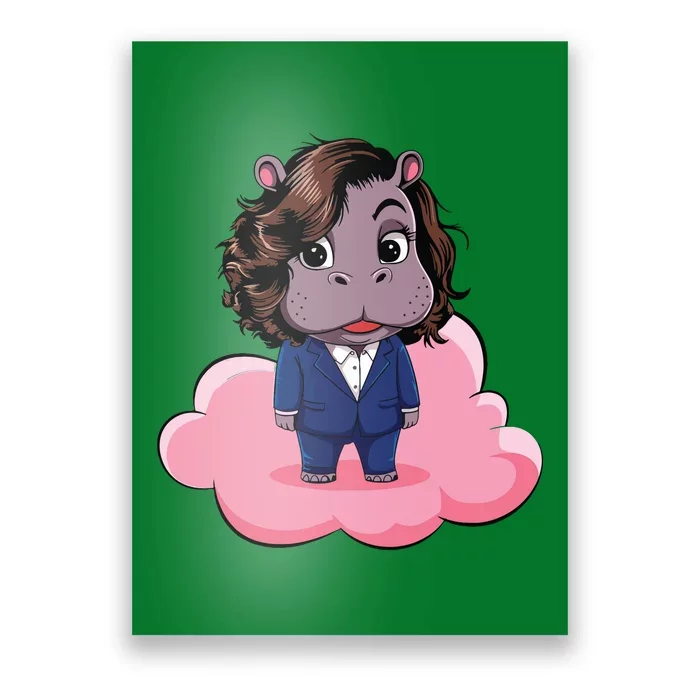 Moo Deng For Harris Kamala Harris Supporter Cute Funny Hippo Poster