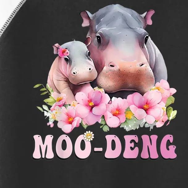 Moo Deng Floral Flower Pygmy Hippopotamus Toddler Fine Jersey T-Shirt