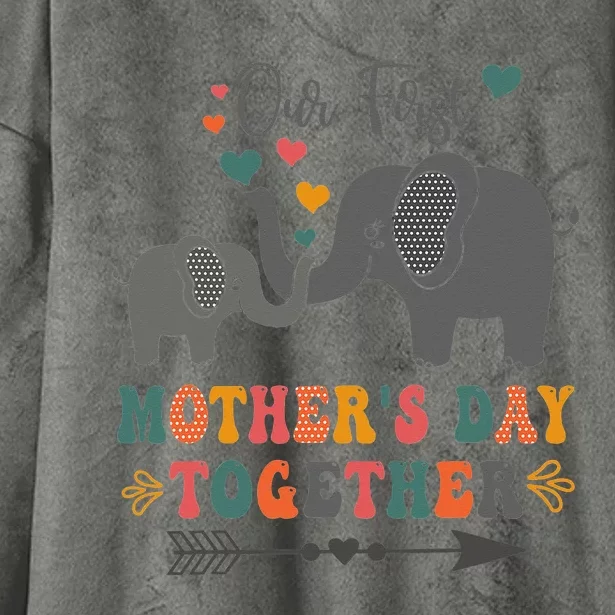 Mother's DayOur First Mother's Day Together Elephant Design Hooded Wearable Blanket