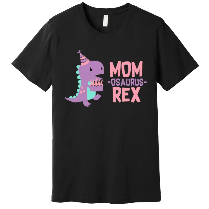 Mom Dinosaur Family Matching Birthday Girl Premium T-Shirt