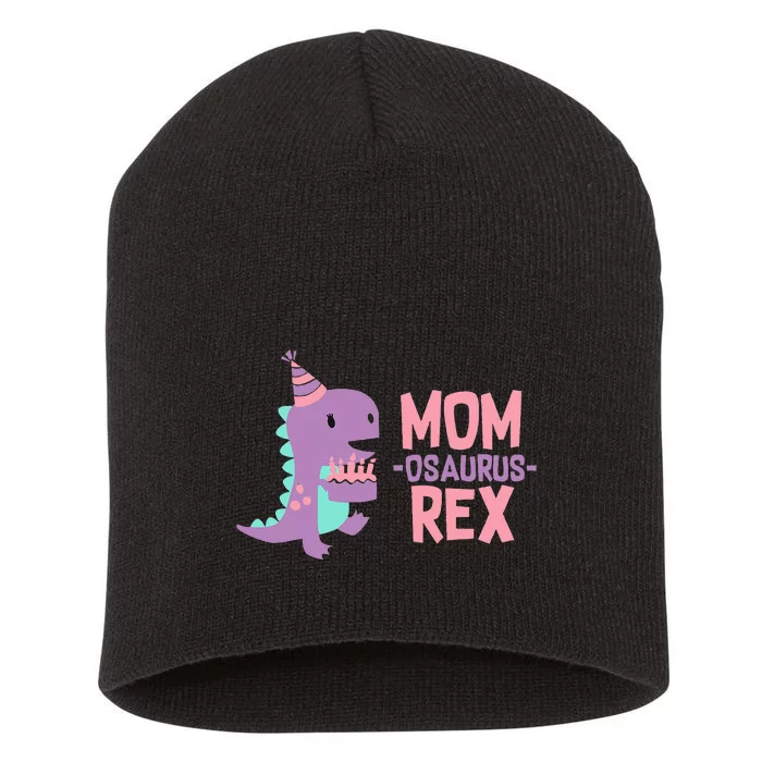 Mom Dinosaur Family Matching Birthday Girl Short Acrylic Beanie