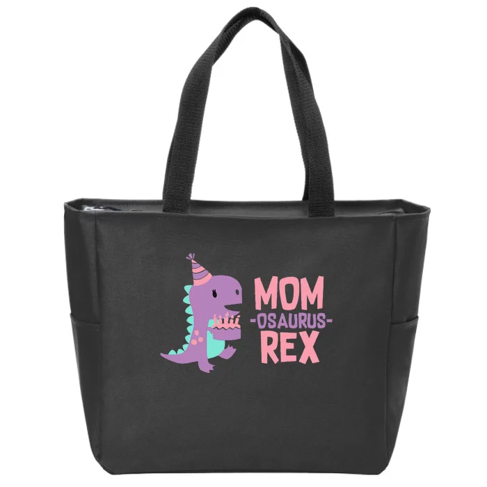 Mom Dinosaur Family Matching Birthday Girl Zip Tote Bag