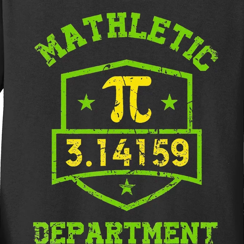 Mathletic Department Funny Math Teacher Pi Day Kids Long Sleeve Shirt