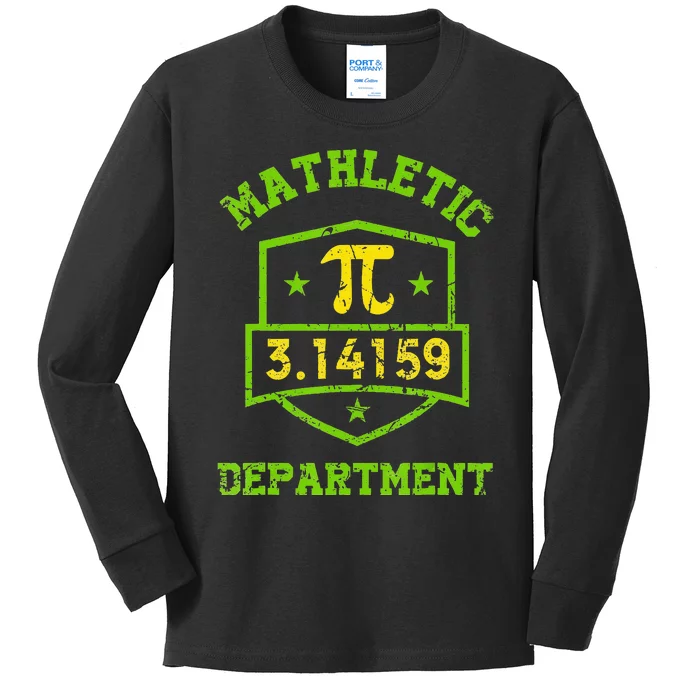 Mathletic Department Funny Math Teacher Pi Day Kids Long Sleeve Shirt