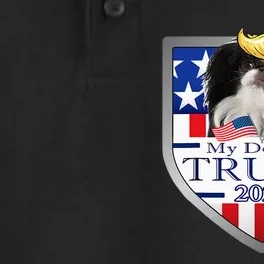 My Dog For Trump 2024 Japanese Chin Dry Zone Grid Performance Polo