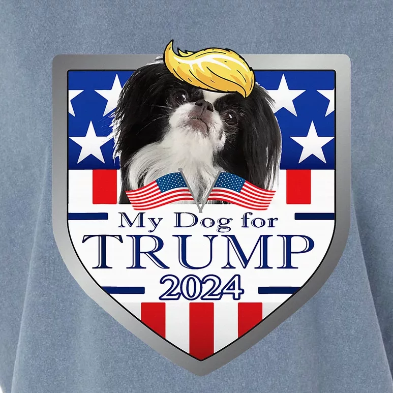 My Dog For Trump 2024 Japanese Chin Garment-Dyed Women's Muscle Tee